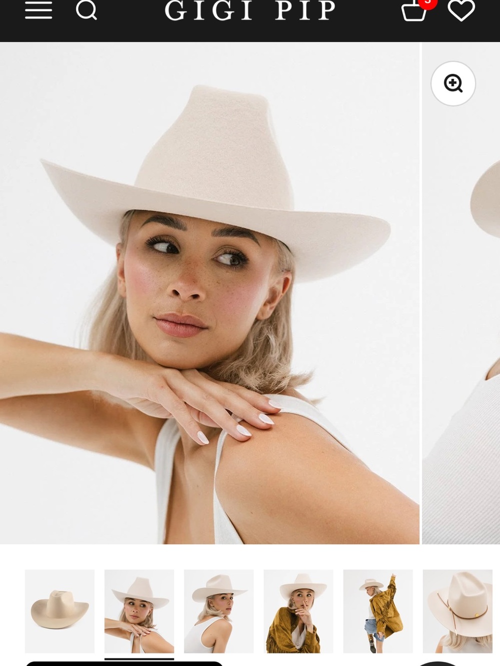 GIGI PIP Lane Felt Hat in Cream